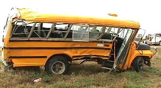 Crashed school bus